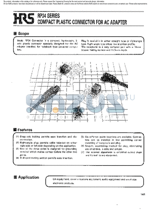 RP34-8P-3SCA datasheet - COMPACT PLASTIC CONNECTOR FOR AC ADAPTER