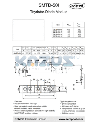 SMTD-50I-16 datasheet - THYRISTOR-DIODE MODULE