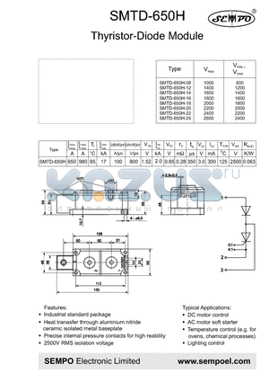 SMTD-650H-24 datasheet - THYRISTOR-DIODE MODULE