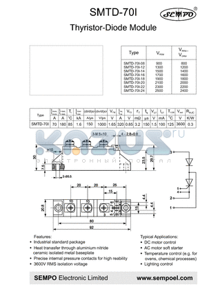 SMTD-70I datasheet - THYRISTOR-DIODE MODULE