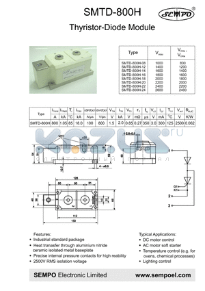 SMTD-800H datasheet - THYRISTOR-DIODE MODULE