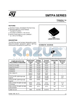 SMTPA120 datasheet - TRISILETM