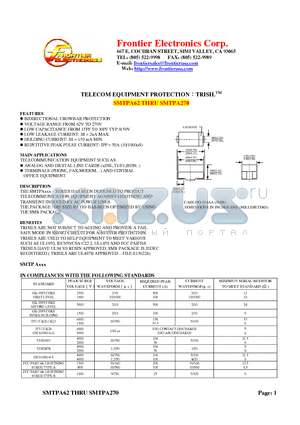 SMTPA120 datasheet - TELECOM EQUIPMENT PROTECTIONTRISILTM