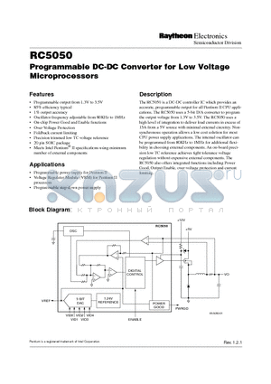 RC5050 datasheet - Programmable DC-DC Converter for Lo Voltage