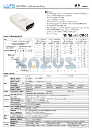 PFC-650 datasheet - 450W/650W/1000W Modular Power