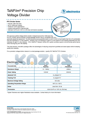 PFC-D1206-01-1003-3301-AF datasheet - TaNFilm Precision Chip Voltage Divider