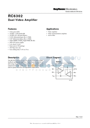 RC6302 datasheet - High Performance Programmable Synchronous