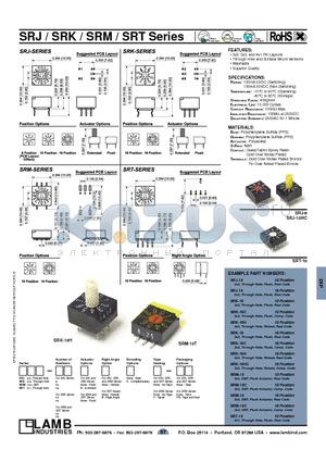 SRK-10C datasheet - SRJ / SRK / SRM / SRT Series