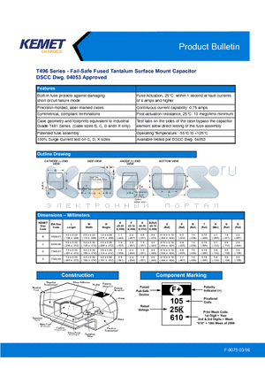 T496B154M050AH4095 datasheet - Fail-Safe Fused Tantalum Surface Mount Capacitor