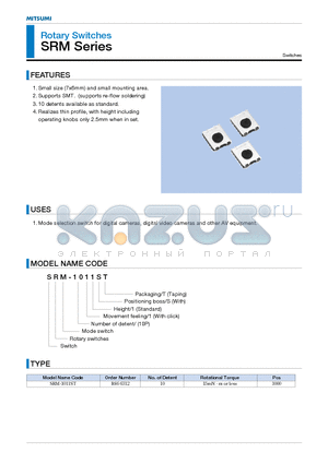 SRM-1011ST datasheet - Rotary Switches