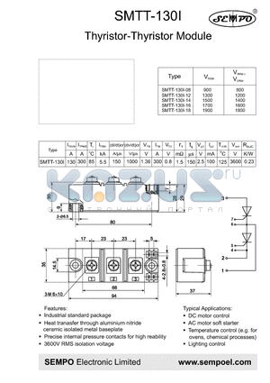 SMTT-130I-12 datasheet - THYRISTOR-THYRISTOR MODULE