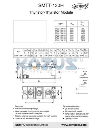 SMTT-130H-12 datasheet - THYRISTOR-THYRISTOR MODULE