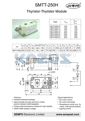 SMTT-250H-08 datasheet - THYRISTOR-THYRISTOR MODULE