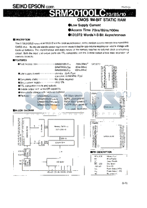 SRM20100LM10 datasheet - Low Supply Current