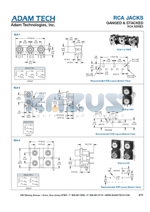 RCA-11-4-R datasheet - RCA JACKS GANGED & STACKED