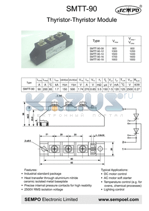 SMTT-90-14 datasheet - THYRISTOR-THYRISTOR MODULE