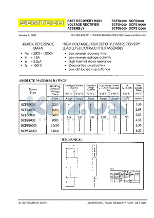 SCFS2000 datasheet - FAST RECOVERY HIGH VOLTAGE RECTIFIER ASSEMBLY