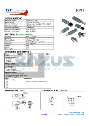 RPH2LSC datasheet - CIT SWITCH