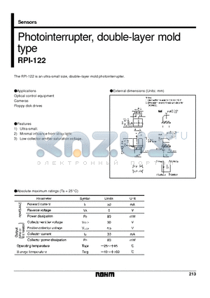 RPI-122 datasheet - Photointerrupter, double-layer mold type