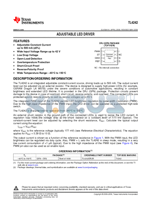 TL4242_10 datasheet - ADJUSTABLE LED DRIVER