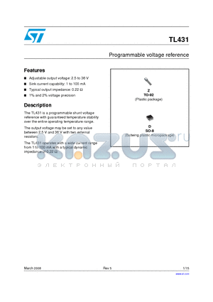 TL431ACD datasheet - Programmable voltage reference