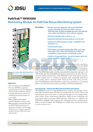 RPM3000 datasheet - Monitoring Module for PathTrak Return Monitoring System