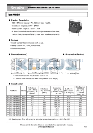 PFD1617NP-B123 datasheet - AC COMMON MODE COIL