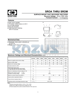 SROB datasheet - SURFACE MOUNT FAST RECOVERY RECTIFIER