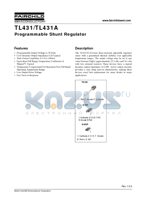 TL431ACLP datasheet - Programmable Shunt Regulator