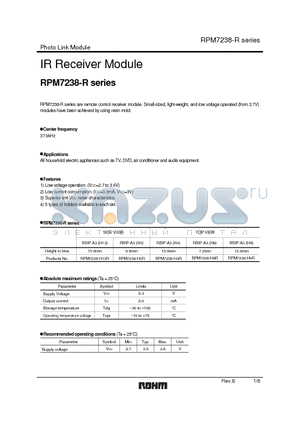 RPM7238-H5R datasheet - IR Receiver Module
