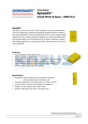 SMW-SLD-LM2-1 datasheet - SpiceLED InGaN White M-Spice