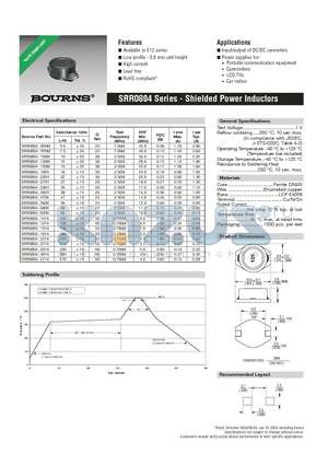SRR0804-121K datasheet - Shielded Power Inductors