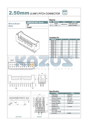 SMW250-12V datasheet - 2.50mm PITCH CONNECTOR