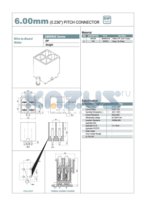 SMW600 datasheet - 6.00mm PITCH CONNECTOR