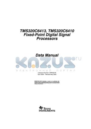 SMX320C6413GTS400 datasheet - Fixed-Point Digital Signal Processors