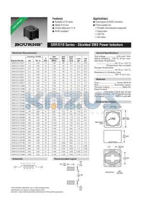 SRR1210-470M datasheet - Available in E12 series, Height of 10 mm, Current rating up to 11 A