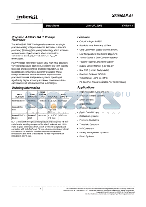 X60008E-41 datasheet - Precision 4.096V FGA Voltage