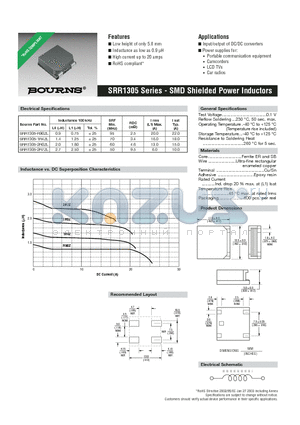 SRR1305-1R4ZL datasheet - SMD Shielded Power Inductors