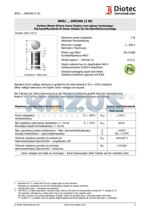 SMZ1_11 datasheet - Surface Mount Silicon-Zener Diodes (non-planar technology)