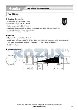 RCH895NP-330K datasheet - Power Inductor< Pin Type: RCH Series>