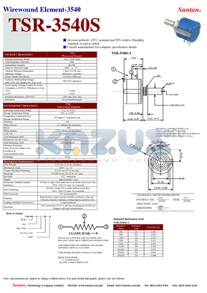 TSR-3540 datasheet - Wirewound Element-3540
