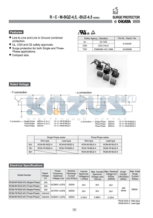 RCM-801BUZ-5 datasheet - SURGE PROTECTOR