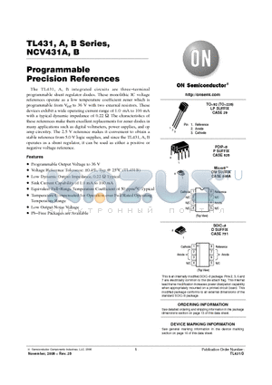 TL431BCDR2G datasheet - Programmable Precision References