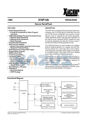 X76F128H datasheet - Secure SerialFlash