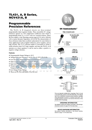 TL431BCLPRMG datasheet - PROGRAMMABLE PRECISION REFERENCES
