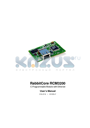 RCM3200 datasheet - C-Programmable Module with Ethernet