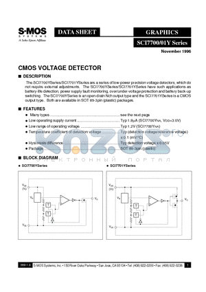 SCI7701YCB datasheet - CMOS VOLTAGE DETECTOR