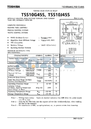 TSS10G45S datasheet - SOLID STATE AC RELAY