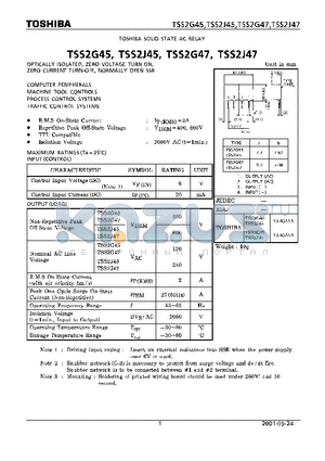 TSS2J45 datasheet - TOSHIBA SOLID STATE AC RELAY