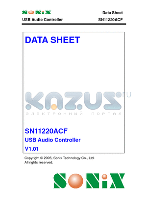 SN11220CRFG datasheet - USB Audio Controller